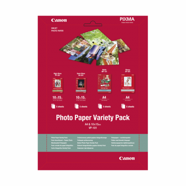 Canon VP-101 Photo Paper Variety Pack A 4 a. 10x15 cm 4x5...