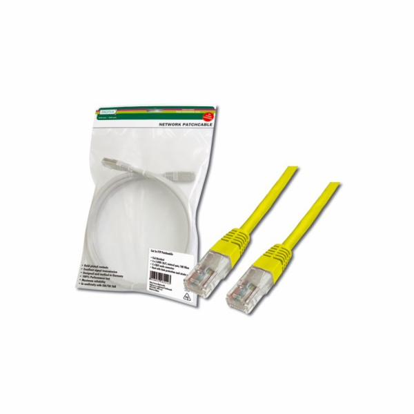 Digitus Patch Cable, UTP, CAT 5e, AWG 26/7, měď, žlutý, 1m