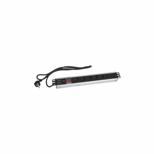 OPTIX 19" napájecí panel OC 5x220V+2xIEC -2m PPO SW Black