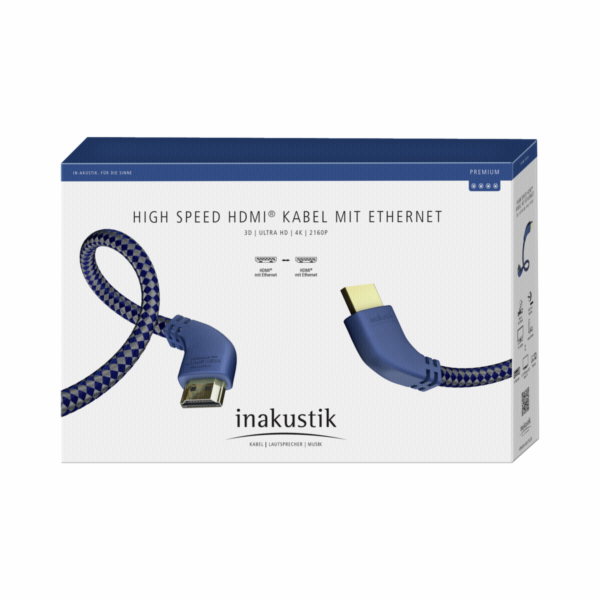 in-akustik Premium HDMI Kabel s Ethernetem  90° uhel 2,0 m