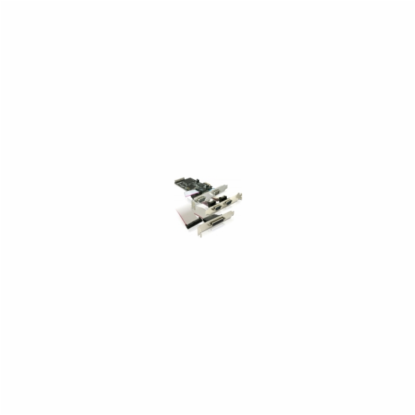 Delock PCI Express card 4 x serial, 1x parallel - Paralel...
