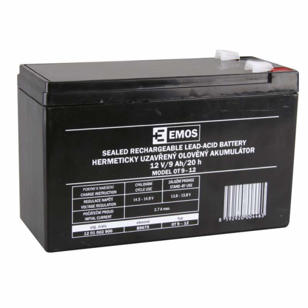 Emos baterie SLA 12V / 9 Ah, Faston 6.3 (250)