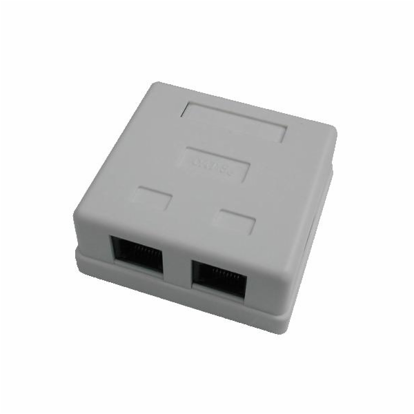 DATACOM Datová zásuvka UTP CAT5E 2xRJ45 na omítku bílá