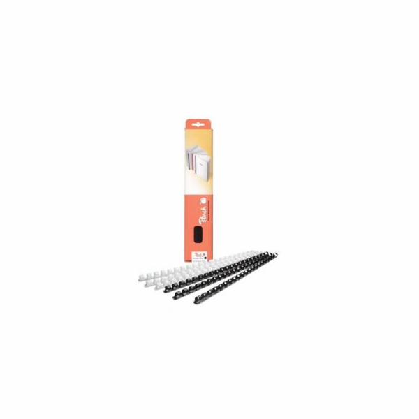 PEACH vazací hřbet Binding Combs 21 Rg A4 8mm, bílý, 100ks