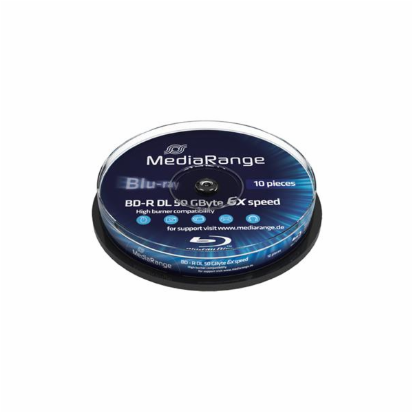 MEDIARANGE BD-R BLU-RAY 50GB 6x Dual Layer spindl 10ks