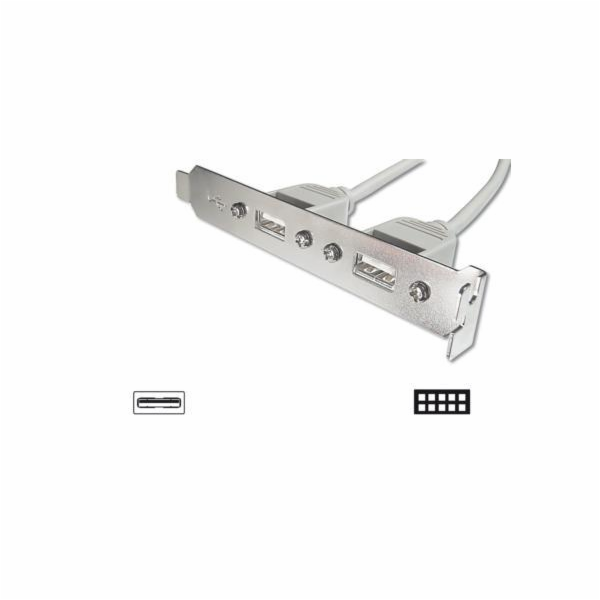 Digitus záslepka slotu s 4 USB porty, kabel 2x 10 Pin  0,25m