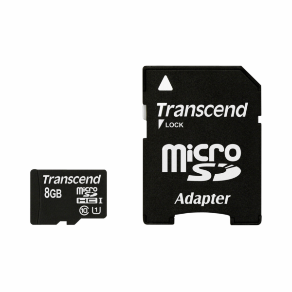 Transcend MicroSDHC 8GB + Adapter / Class 10 UHS-I