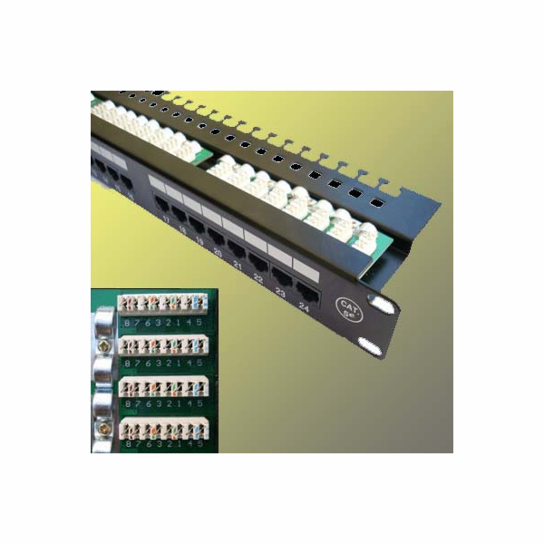 OPTIX UTP Patch panel 24 port Cat.5E Black L type
