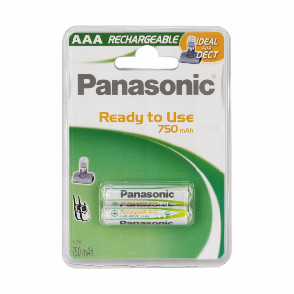 1x2 Panasonic aku NiMH Micro AAA 750 mAh Ready to Use DECT