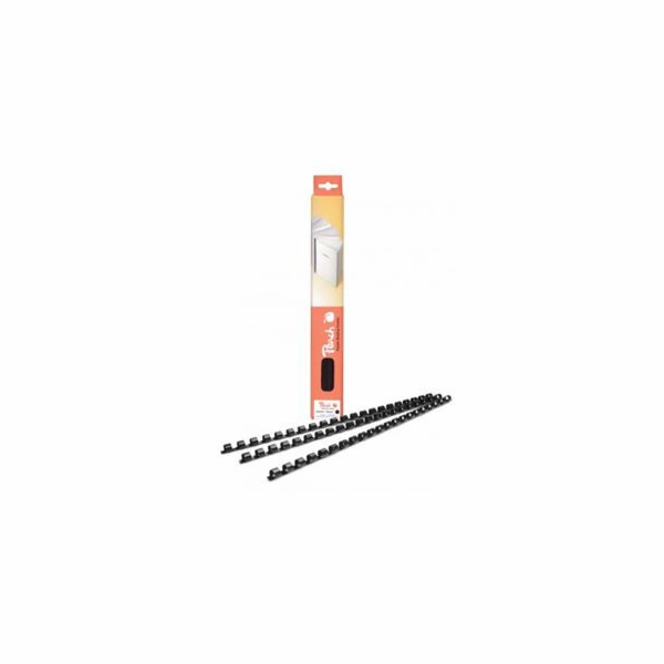 PEACH vazací hřbet Binding Combs 21 Rg A4 6mm, černý, pla...