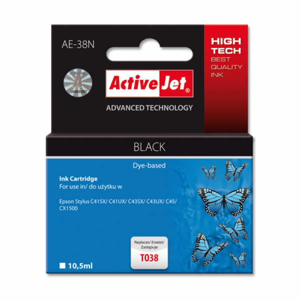 ActiveJet Ink cartridge Eps T038 C41/43/SX/UX Bk - 10, 5 ...