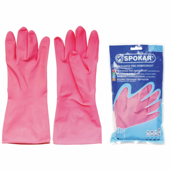 Rukavice na úklid latex, velikost 7/S