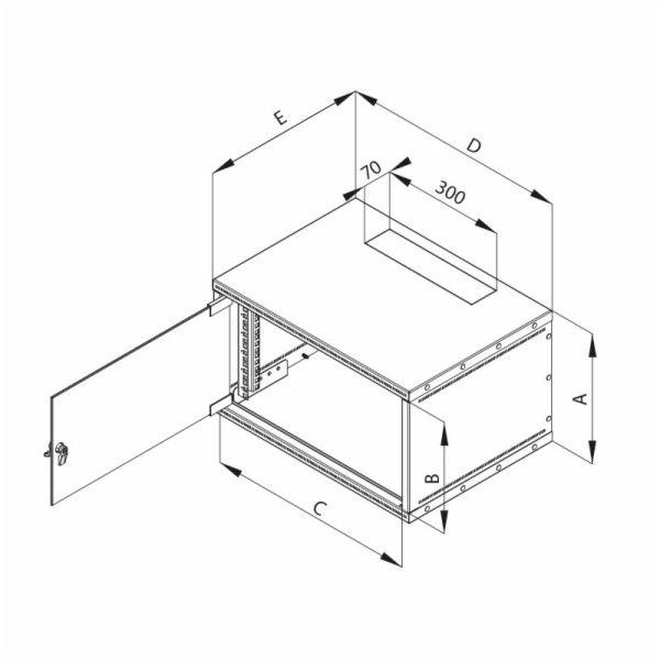 19"rozvaděč jednodíl.4U/400mm FLAT-PACK plech.dv.