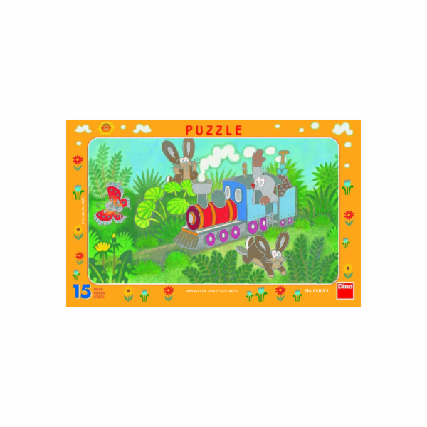 Dino Papírové puzzle Krtek a lokomotiva15 dílků
