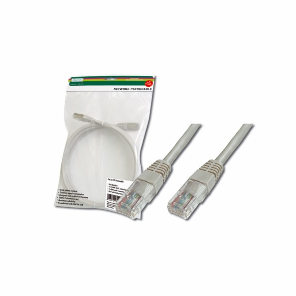 Digitus Patch Cable, UTP, CAT 5e, AWG 26/7, měď, šedý 1,5m