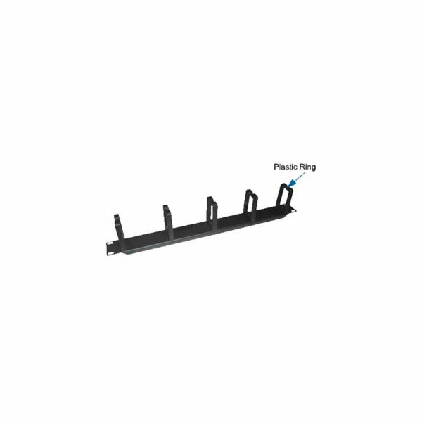 19" vyvazovací panel 1U 5x tvrdé plast. oko 3x6cm