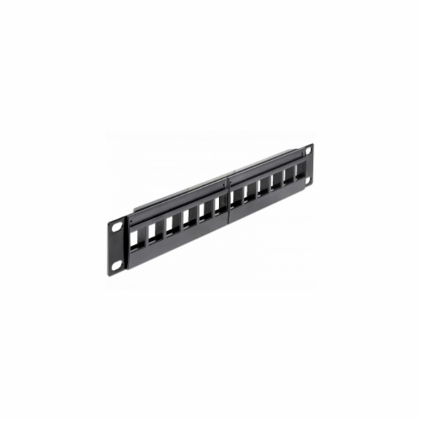 Delock - Propojovací panel - černá - 1U - 10" - 12 portů