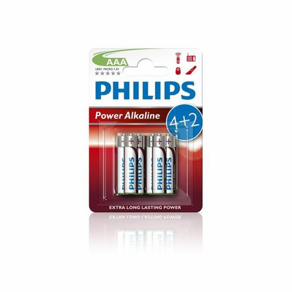 Alkalická baterie PHILIPS LR03P6BP/10