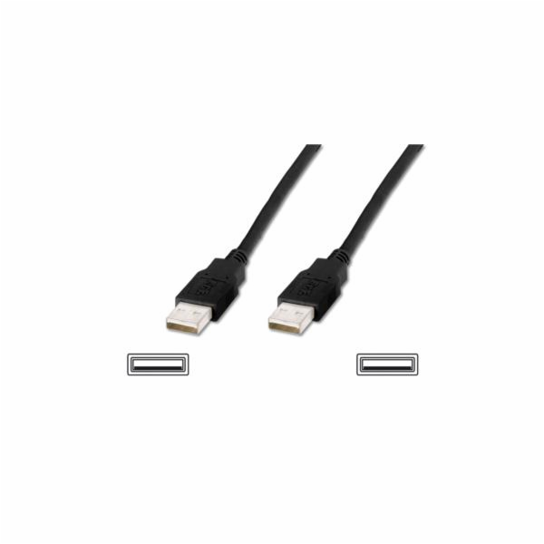 Digitus USB kabel A/samec na A/samec, černý, Měď, 5m