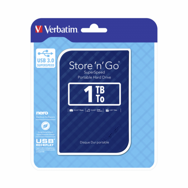Verbatim Store n Go 2,5      1TB USB 3.0 modra Gen 2