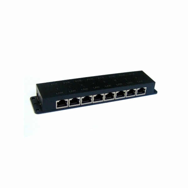 POE-PAN8-CASE 8-portový pasivní PoE panel s krytem