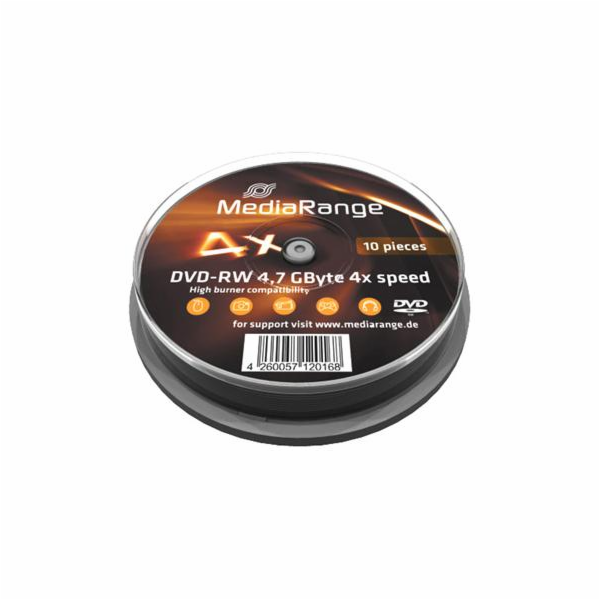 DVD-RW MediaRange 4.7GB  4x SPINDL (10pack)