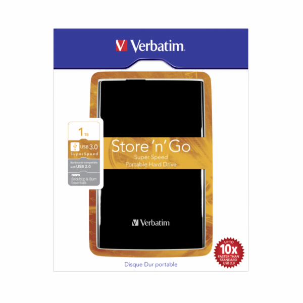 Verbatim Store n Go Portable 1TB USB 3.0 cerna