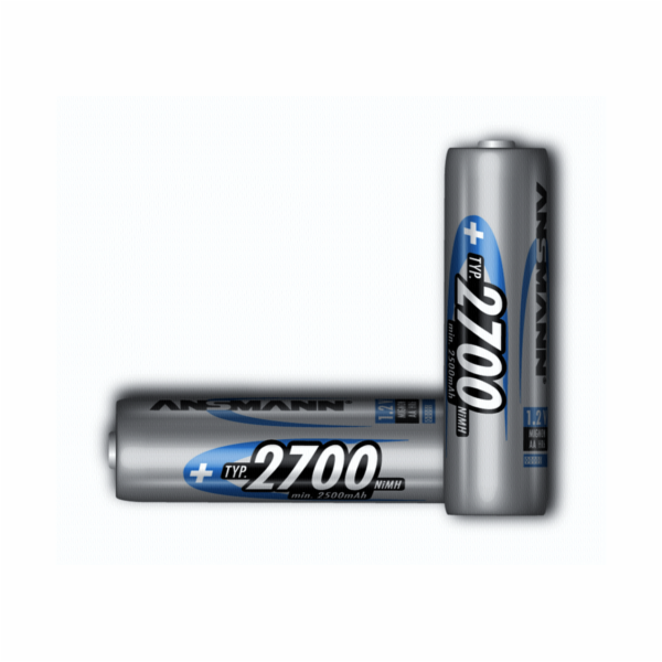 1x2 Ansmann Aku 2700 Mignon AA 2500 mAh
