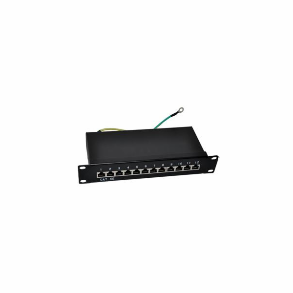 Patch panel 10“ STP Cat5e 12 portů