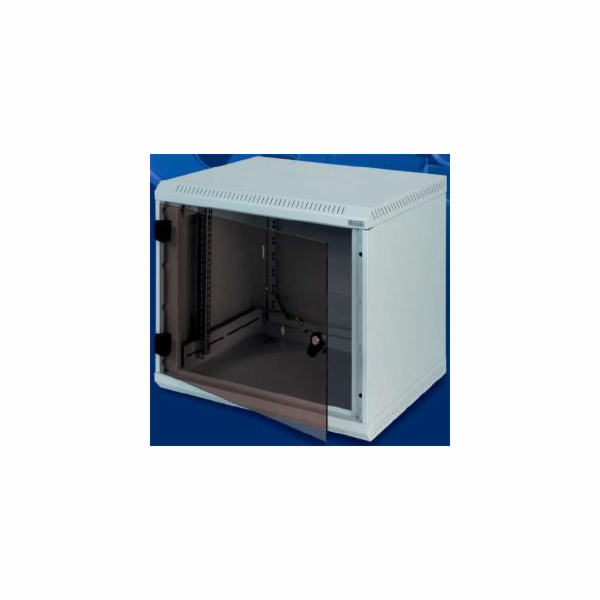 Rack Triton 19" jednodílný 18U/500mm prosklené dveře, šedý