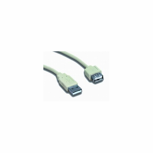 PREMIUMCORD Kabel USB 2.0 A-A 5m, prodlužovací (M/F) šedý