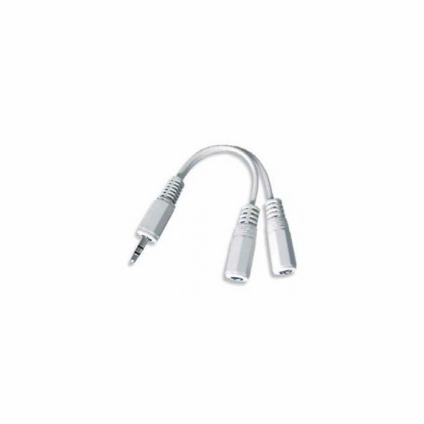 Kabel.rozdvojka jack 3,5na2x3,5mm M/F,10cm, audio