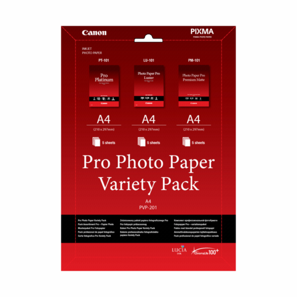 Canon PVP-201 Pro Photo papir Variety Pack A 4 3x5 listu