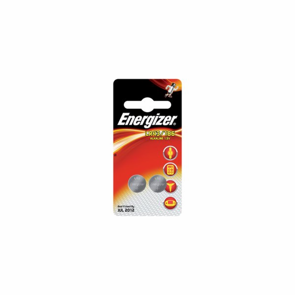 Baterie plochá knoflík LR43/186  Energizer alkalická 2ks
