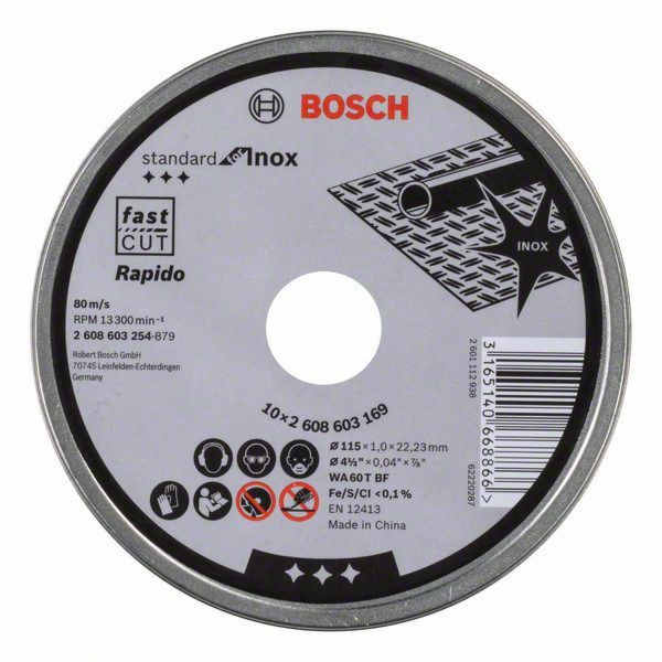 Bosch rezny kotouc rovny pro Inox Rapido in Dose 10x115,1mm