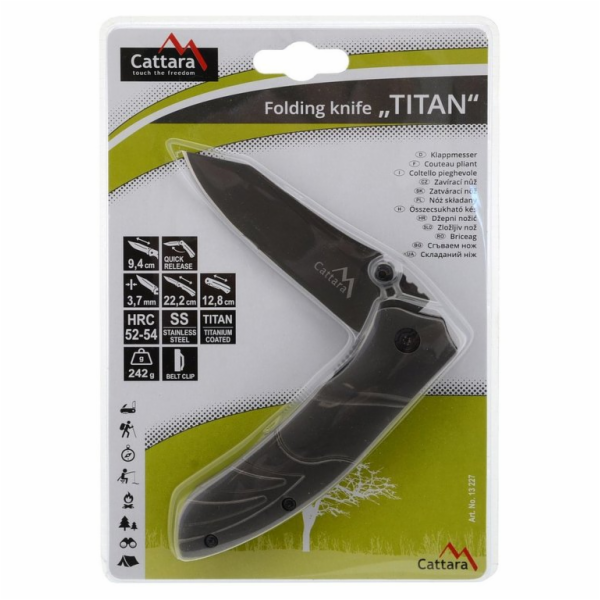 Nůž Cattara TITAN zavírací s pojistkou 22 cm
