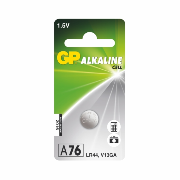 GP baterie LR44 (A76) 1.5V alkalická, 125mAh