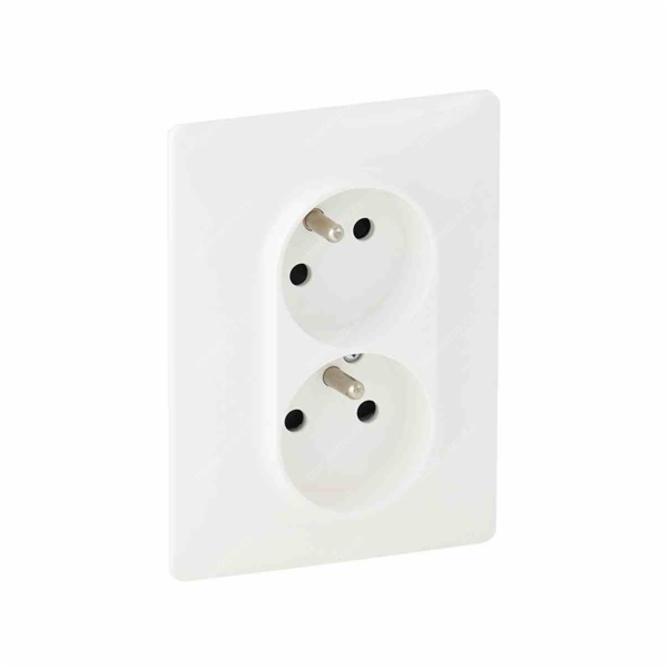 Valena LIFE bílá dvojzásuvka 2x2P+T