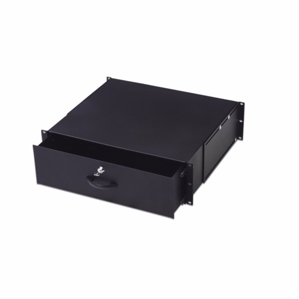 Digitus 19" uzamykatelný šuplík 2U barva černá RAL 9005