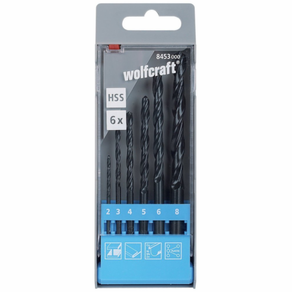 Wolfcraft Wolfcraft Sada 6ks vrtáků do kovu HSS o2-8mm 84...