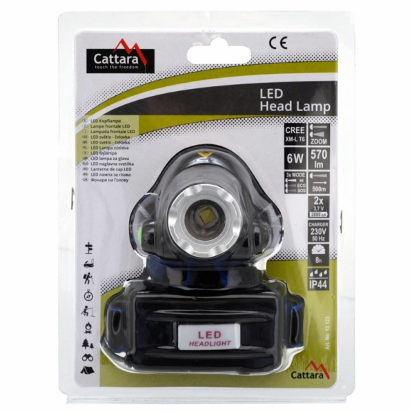 LED čelovka Cattara 570lm ZOOM nabíjecí
