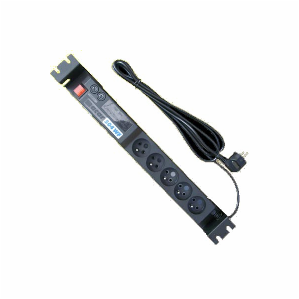 OCRACK ACAR 19" napájecí panel 504WF/3m 5x220VBK