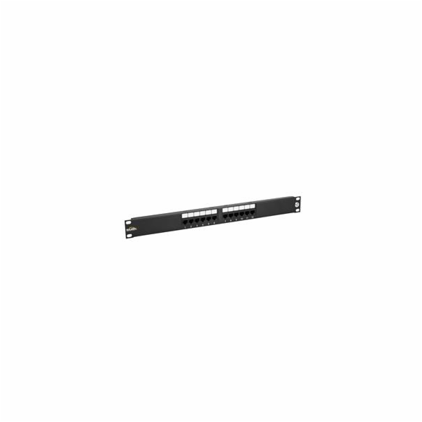 19" patch panel Solarix 12 x RJ45 CAT5E UTP 150 MHz černý...