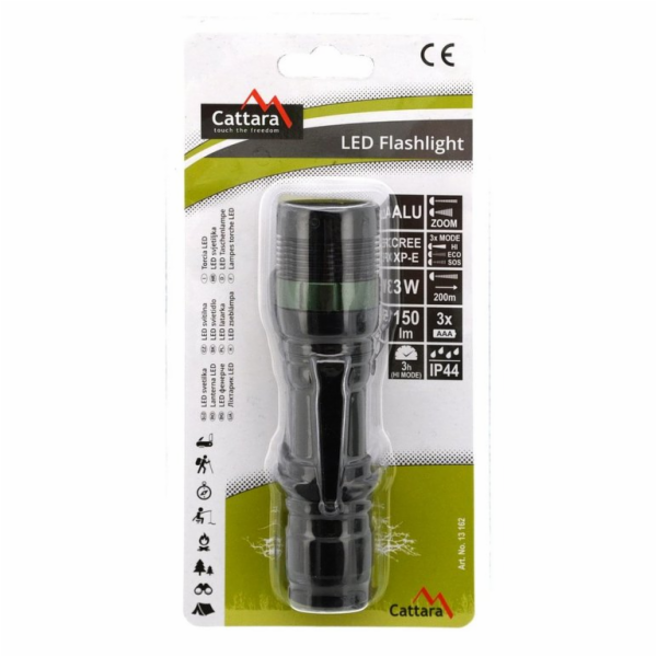 Svítilna Cattara kapesní LED 150lm ZOOM 3 funkce
