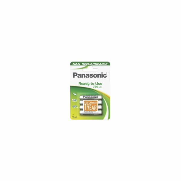 1x4 Panasonic Akku NiMH Micro AAA 750 mAh Rechargeable Ev...