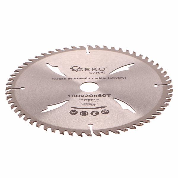 GEKO Kotouč pilový vidiový s otvory, 180x20x60T GEKO