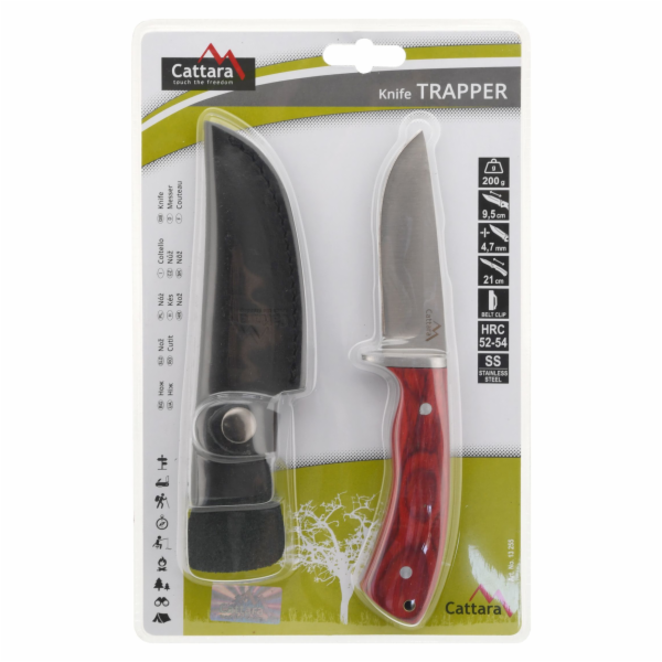 Nůž Cattara TRAPPER s koženým pouzdrem 21cm 