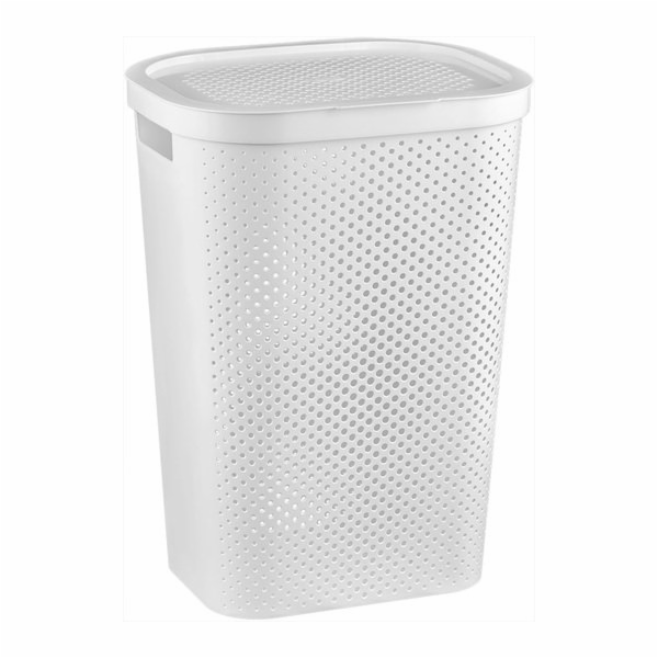 koš 59l na použité prádlo,bílý INFINITY