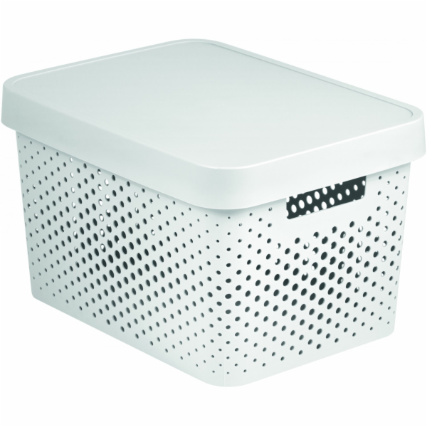 CURVER Infinity Úložný box s víkem Bílá/puntíky 17l