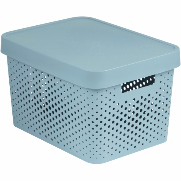 Box Curver Infinity Dots 17L s víkem světle šedý
